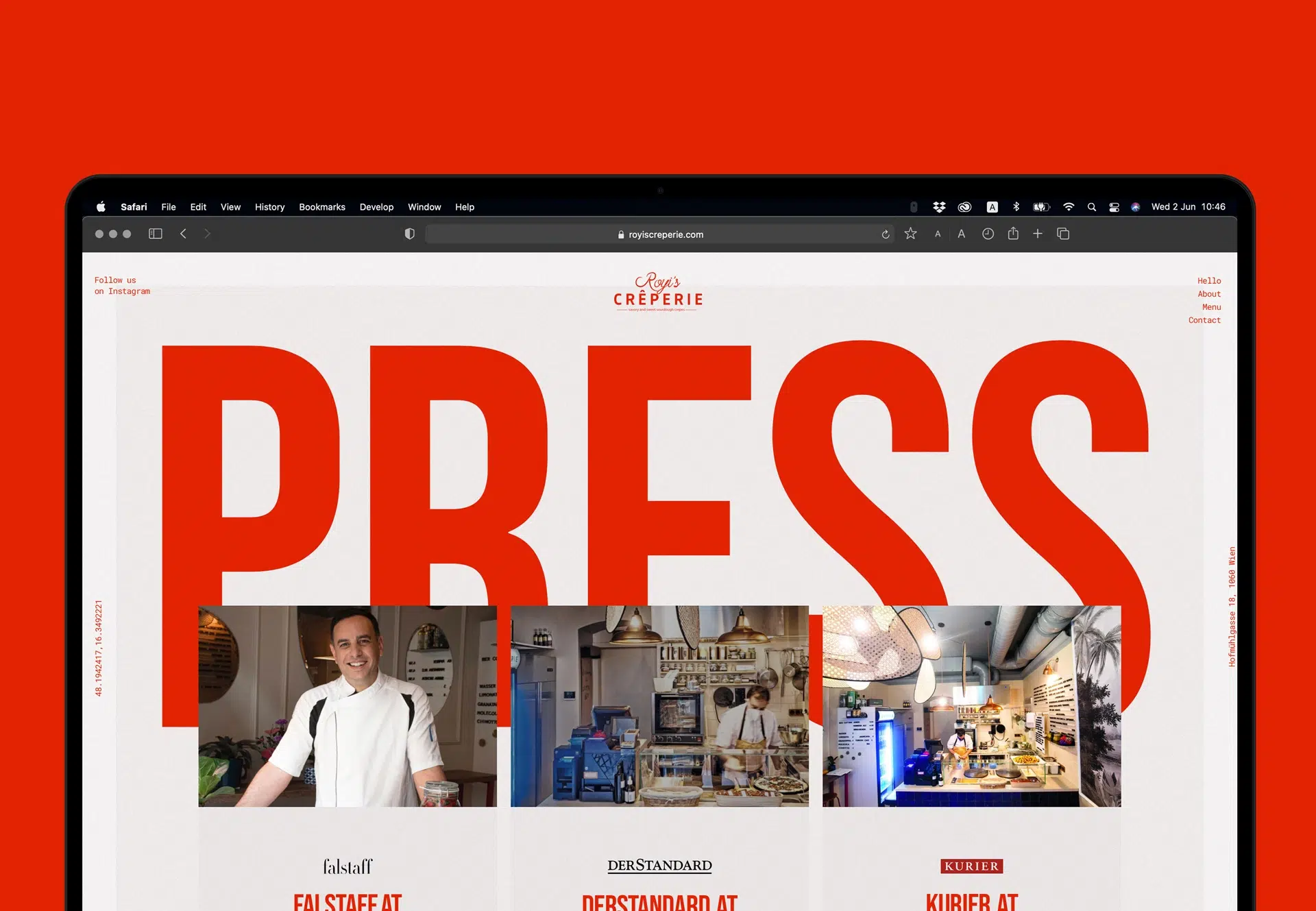 Royi’s Crêperie brand identity featuring minimalist design, handmade elements, and refined typography inspired by French culinary craftsmanship.