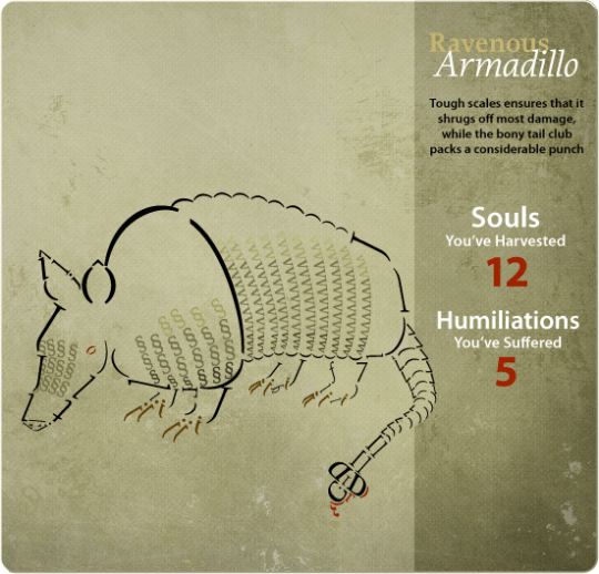 Ravenous Armadillo Ravenous Armadillo, on a card for Kerkerkruip