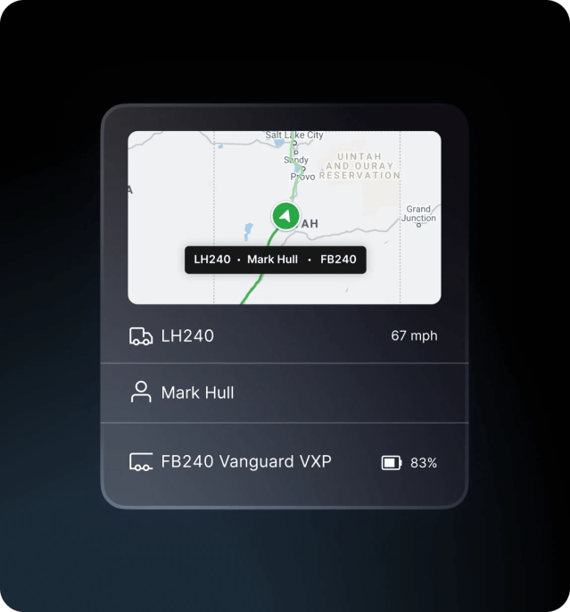 vehicle and asset pairing on map in app