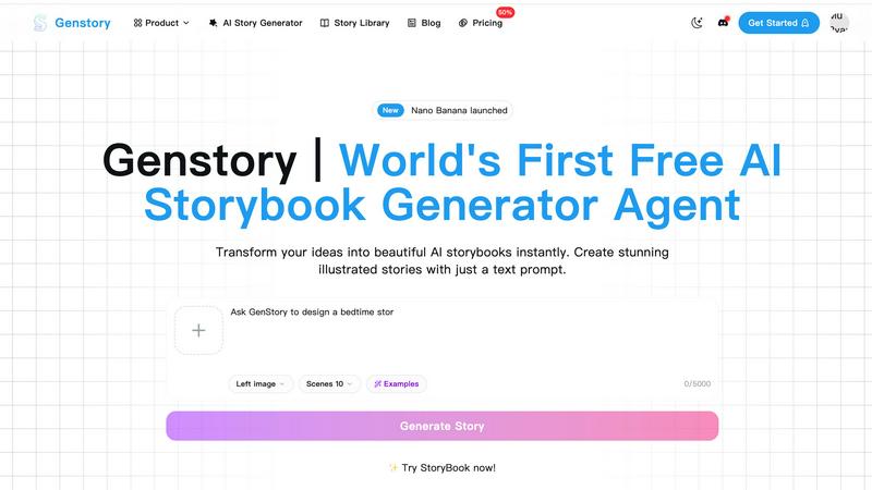 Genstory application interface and features