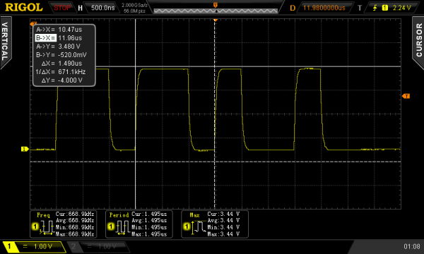 WS2812 at 670 kHz
