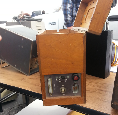 A wooden modem and proof I can find cool stuff.