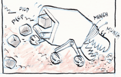 ZBeam making, regolith munching machine