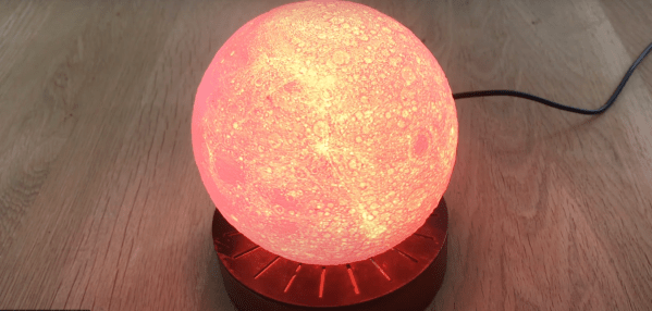 3D printed moon lamp