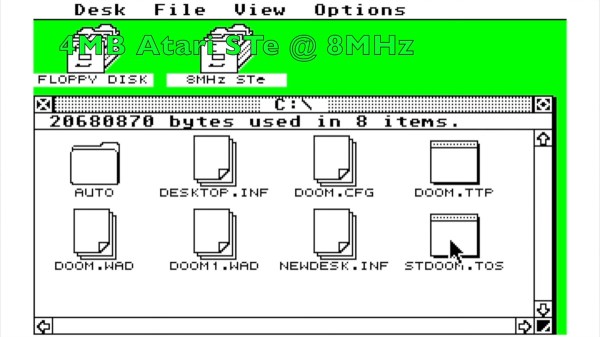 Atari ST desktop with Doom shortcut