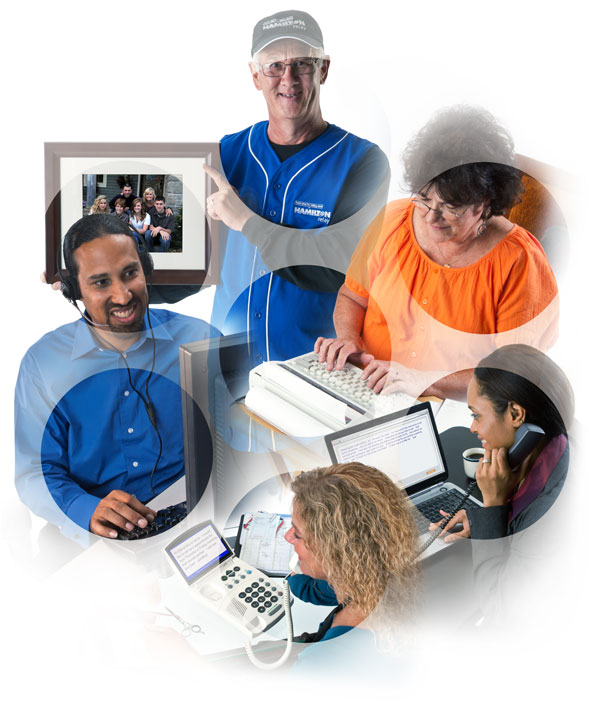 groups of Hamilton Relay workers in different scenarios