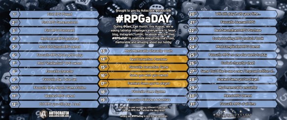 #RPGaDAY prompts.
