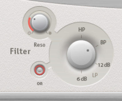 Commandes principales de filtrage de Space Designer.