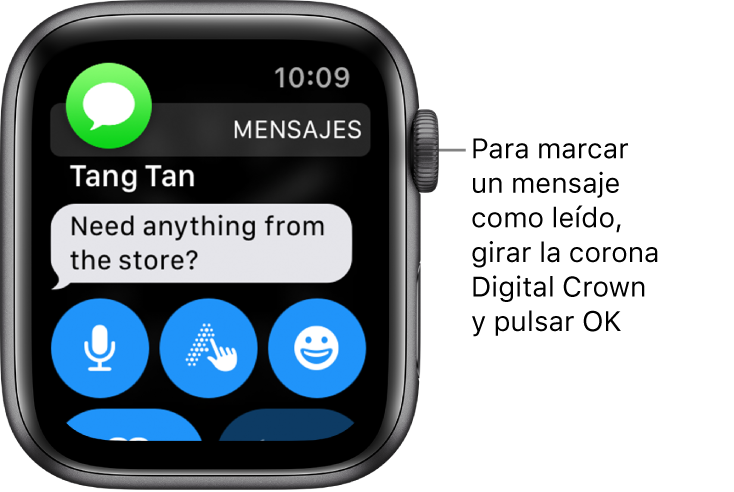 Una notificación de mensaje, con el icono de Mensajes en la parte superior izquierda y el mensaje debajo.