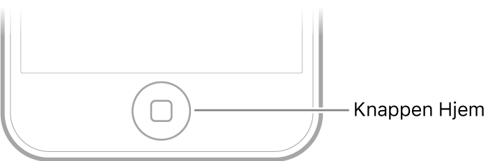 Knappen Hjem nederst på iPod touch.