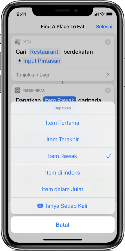 Tindakan Dapatkan Item daripada Senarai.