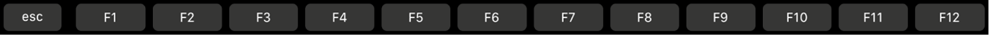 Touch Bar con i tasti funzione da F1 a F12.