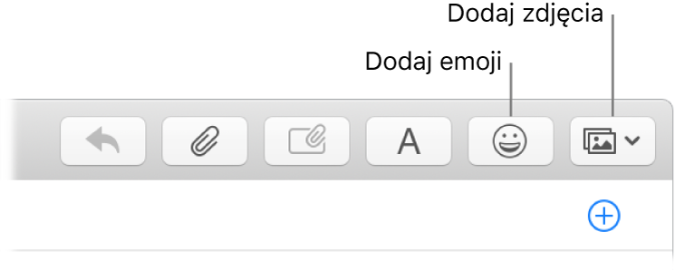 Okno redagowania wiadomości z przyciskami dodawania emoji oraz zdjęć.