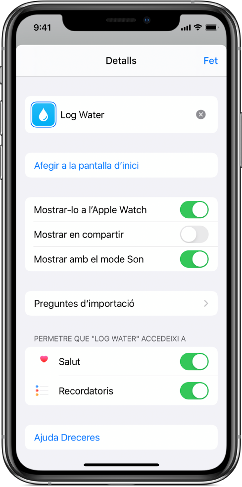 Pantalla Detalls a l’app Dreceres.