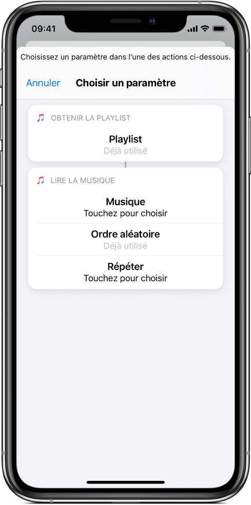 Choix des paramètres Importer les questions.