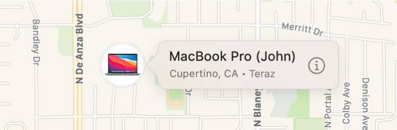 Informacje dotyczące MacBooka Pro danej osoby.
