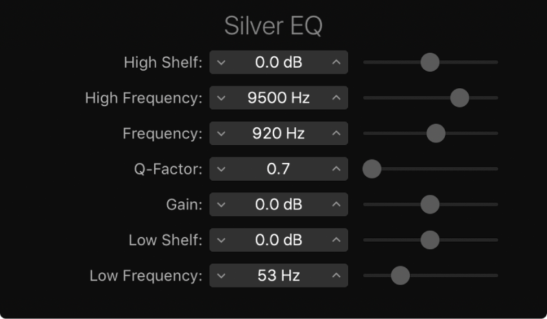 Abbildung. Silver EQ-Fenster