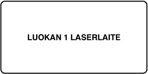Merkintä, jossa lukee ”Luokan 1 lasertuote”.