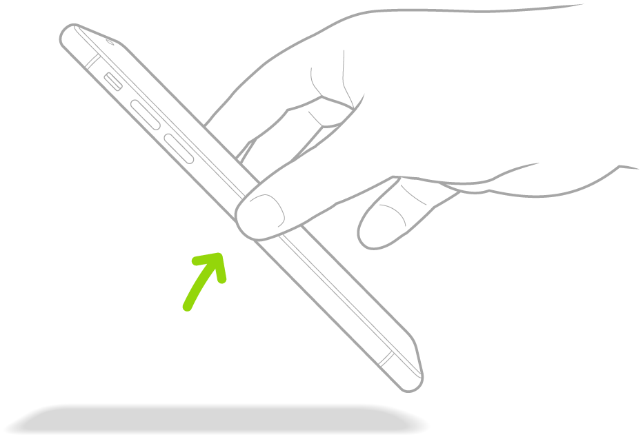 Ilustrație prezentând metoda de ridicare pentru trezirea iPhone-ului.