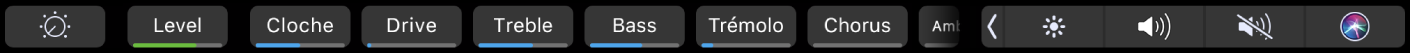 Touch Bar de GarageBand, affichant les Smart Controls et les effets de vos pistes.
