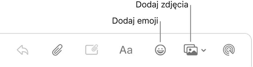 Okno redagowania wiadomości z przyciskami dodawania emoji oraz zdjęć.