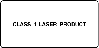 Um selo onde se lê “Produto de laser de classe 1”.