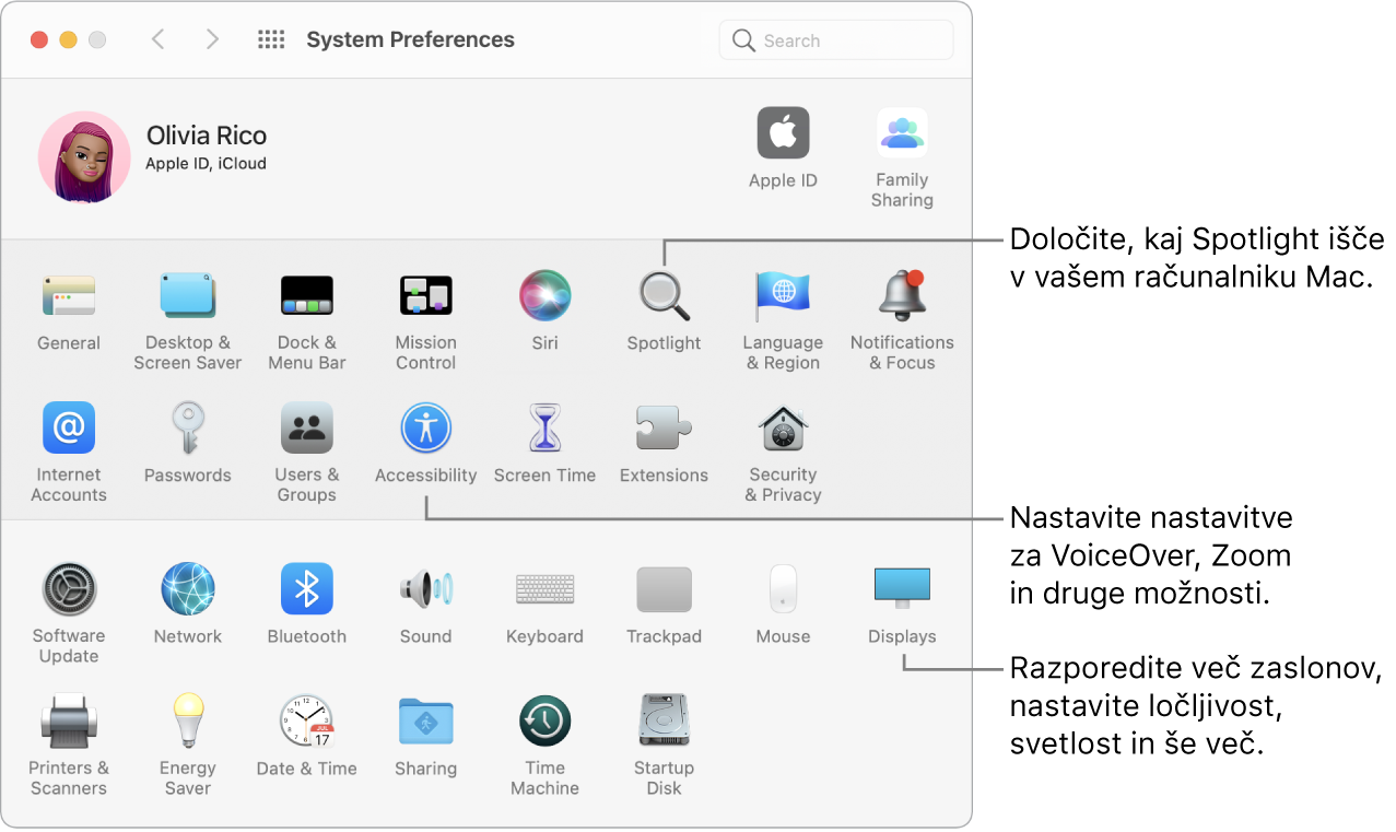 Okno System Preferences.