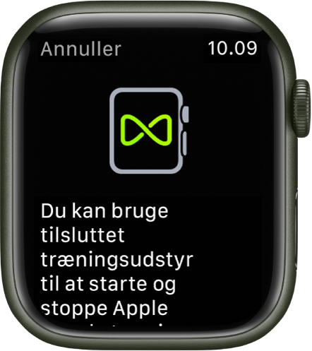 En pardannelsesskærm, der vises, når du parrer dit Apple Watch med træningsudstyr.