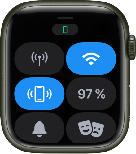 Kontrollzentrum mit der Taste „iPhone anpingen“ in der Mitte links.