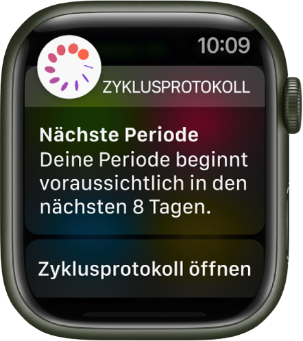 Die Anzeige „Zyklusprotokoll“.