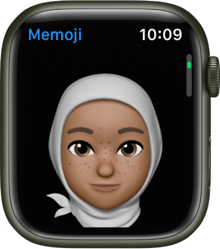 La app Memoji en el Apple Watch con una cara.