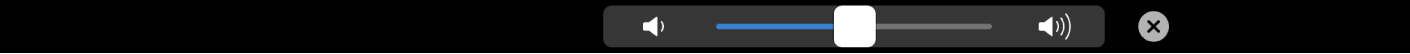 Touch Bar v iMovie s jezdcem hlasitosti