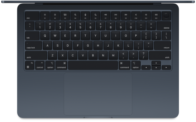 MacBook Air widziany z góry.