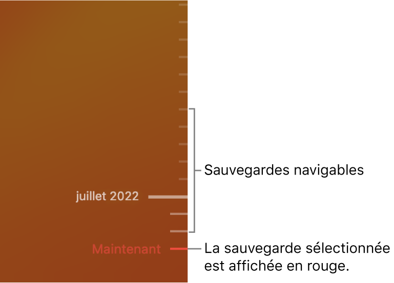 Chronologie de sauvegarde Time Machine.