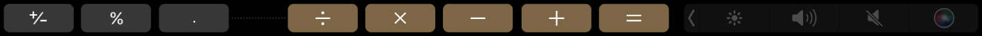Touch Bar สำหรับแอปเครื่องคิดเลขในโหมดแก้ไข