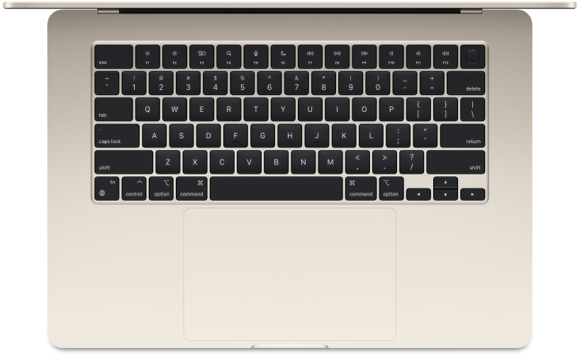 Vue supérieure d’un MacBook Air.