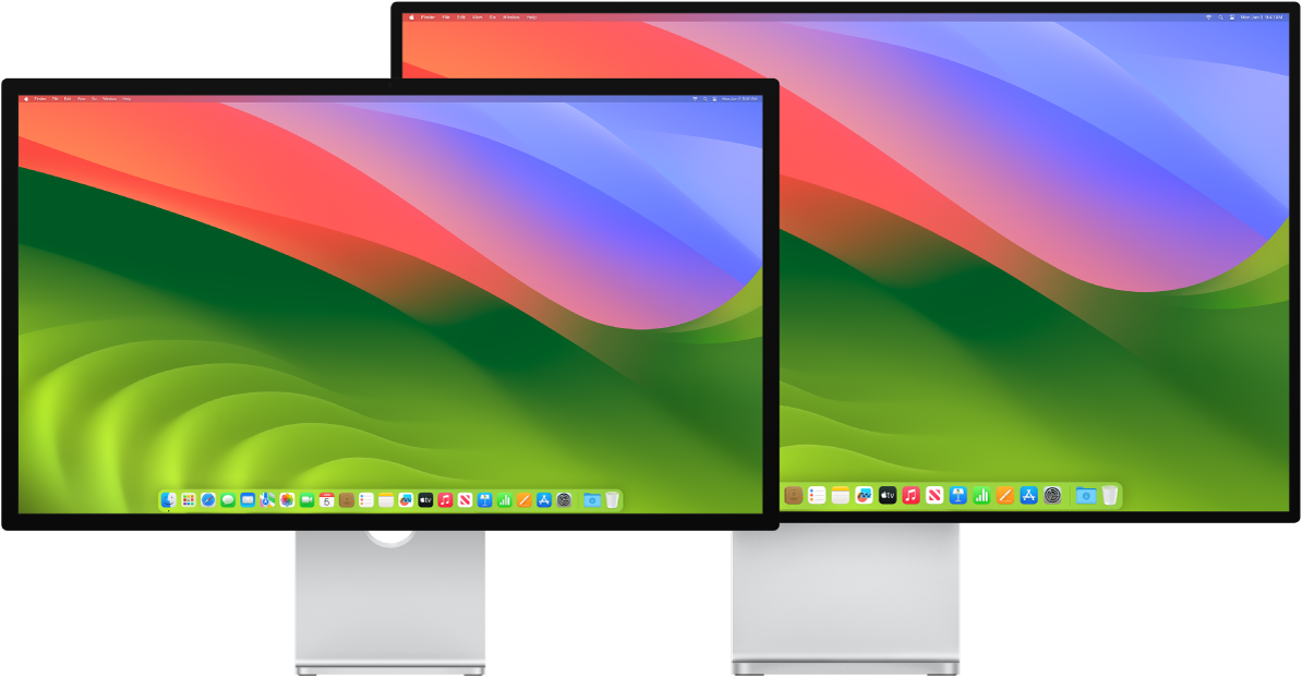 Monitory Studio Display a Pro Display XDR vedle sebe