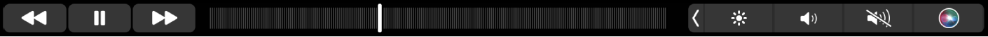 Touch Bar til Musik med knapper til at spole tilbage, holde pause eller spole frem i det, som afspilles. Der er også et rullefelt til navigation i en sang.