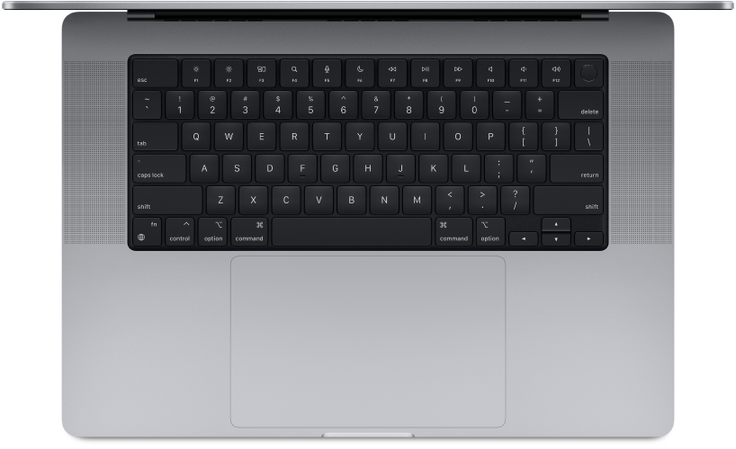Vue supérieure d’un MacBook Pro.