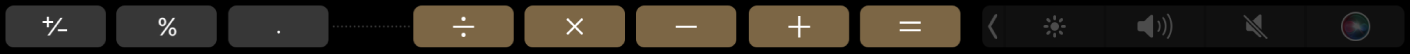 Touch Bar di Calcolatrice in modalità di modifica.
