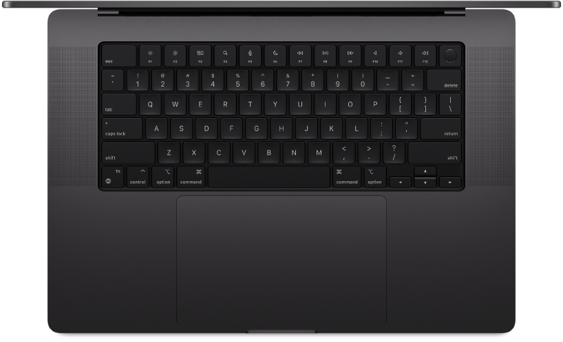 Vista superior de la MacBook Pro.