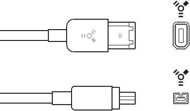 FireWire 4 針和 6 針連接器