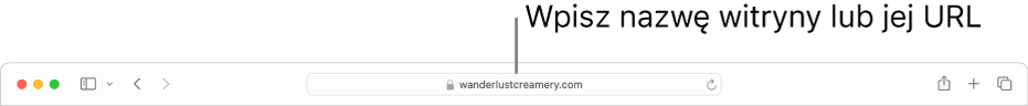Inteligentne pole wyszukiwania w Safari, w którym możesz wprowadzić nazwę strony lub jej adres URL.