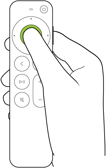 Illustration, som viser tryk midt på klikfeltet