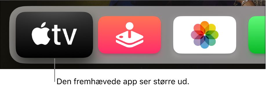 Valgt app på hjemmeskærmen