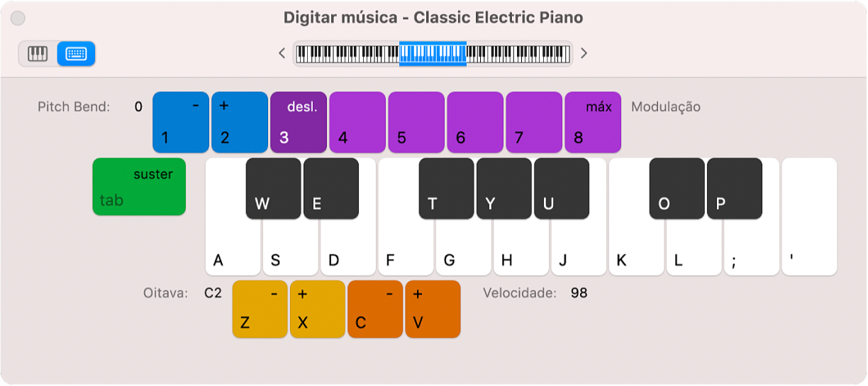 Janela “Digitar música”.