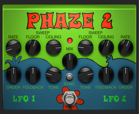 Ilustración. Ventana del stompbox Phaze 2.
