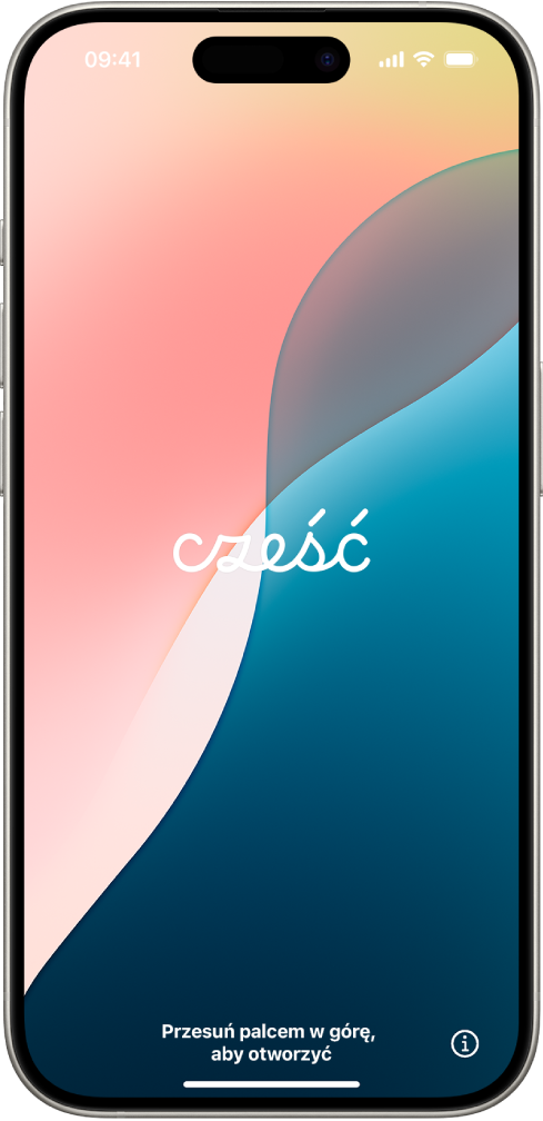 Ekran z powitaniem, wyświetlany po pierwszym włączeniu iPhone’a.