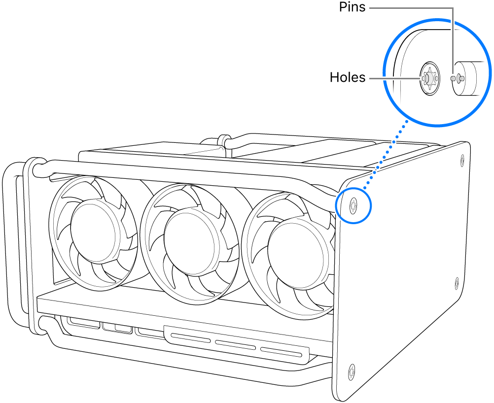 Aligning the pins with the holes.