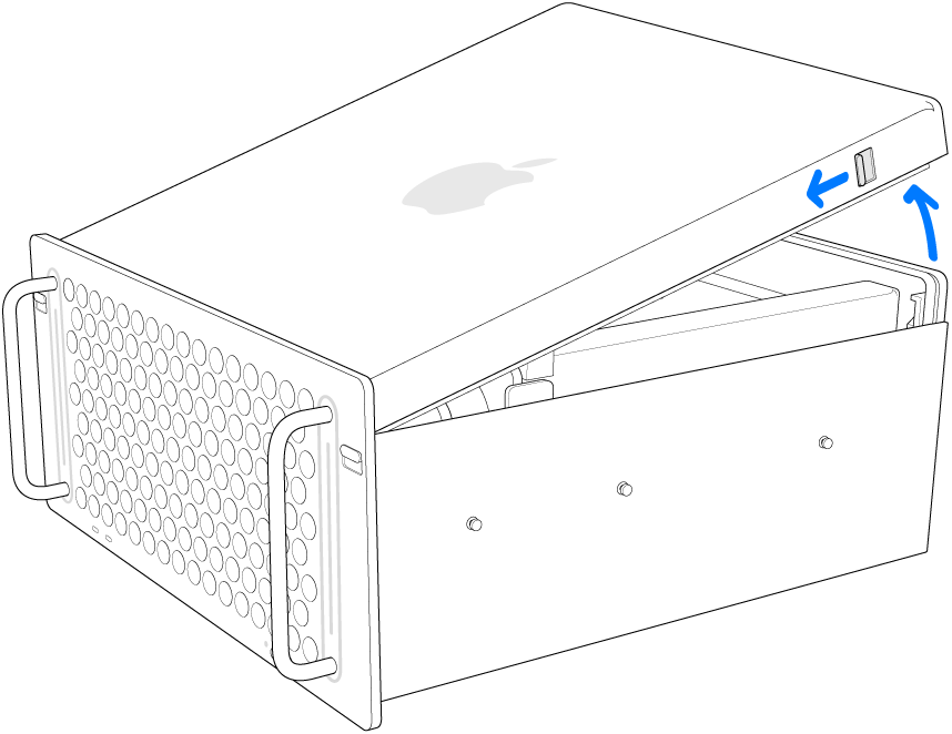 Kućište se povlači prema gore s računala.